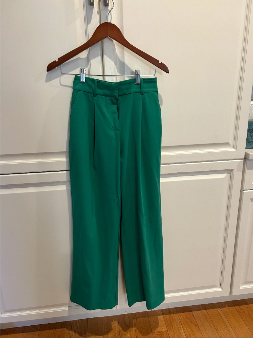 LOFT Emerald Green Wide-Leg Trousers